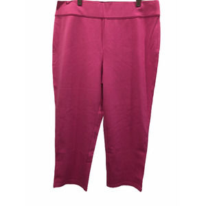 Liz Claiborne New York Women's Ponte Knit Cropped Leggings Pant Pink 16 Size